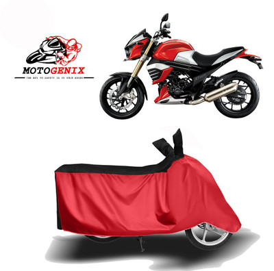 MOTOGENIX Two Wheeler Cover for Mahindra(MOJO XT 300, Red, Black)