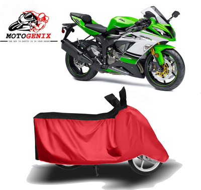 MOTOGENIX Two Wheeler Cover for Kawasaki(Ninja ZX-6R, Red, Black)