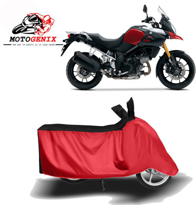 MOTOGENIX Two Wheeler Cover for Suzuki(V Strom 1000, Red, Black)