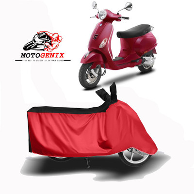 MOTOGENIX Two Wheeler Cover for Vespa(ZX 125, Red, Black)