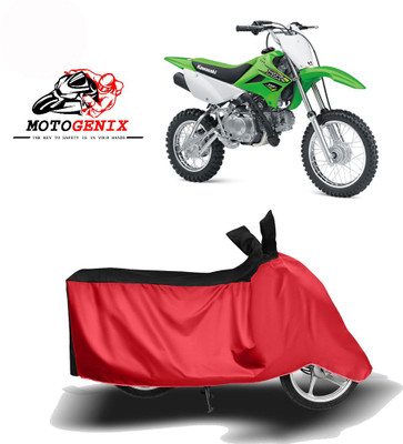 MOTOGENIX Two Wheeler Cover for Kawasaki(KLX 110, Red, Black)