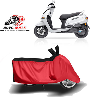 MOTOGENIX Two Wheeler Cover for TVS(iQube, Red, Black)