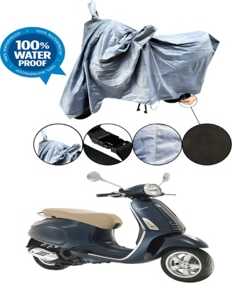 RONISH Waterproof Two Wheeler Cover for Piaggio(Vespa, Grey)