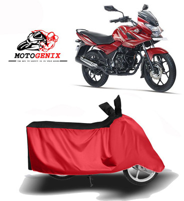 MOTOGENIX Two Wheeler Cover for Bajaj(Discover 125 DTS-i, Red, Black)