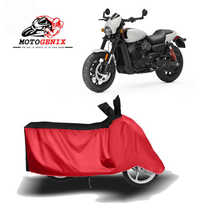 MOTOGENIX Two Wheeler Cover for Harley Davidson(Street Rod, Red, Black)
