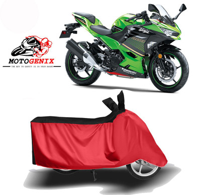 MOTOGENIX Two Wheeler Cover for Kawasaki(Ninja 400, Red, Black)