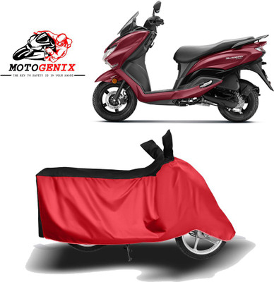 MOTOGENIX Two Wheeler Cover for Suzuki(Burgman Street, Red, Black)