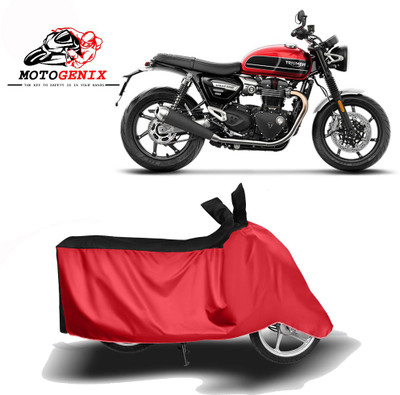 MOTOGENIX Two Wheeler Cover for Triumph(Speed Twin, Red, Black)