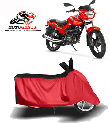 MOTOGENIX Two Wheeler Cover for TVS(Star City Plus, Red, Black)