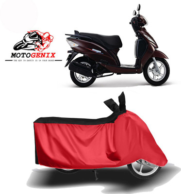 MOTOGENIX Two Wheeler Cover for TVS(Wego, Red, Black)