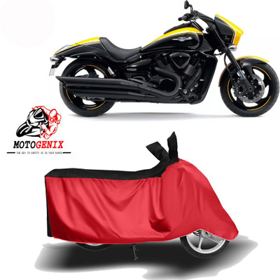 MOTOGENIX Two Wheeler Cover for Suzuki(Intruder M1800R, Red, Black)