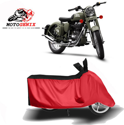 MOTOGENIX Two Wheeler Cover for Royal Enfield(Battle Green, Red, Black)
