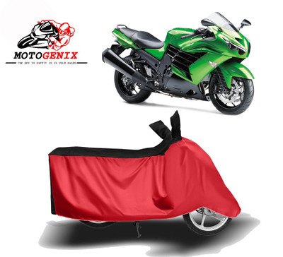MOTOGENIX Two Wheeler Cover for Kawasaki(Ninja ZX-14R, Red, Black)