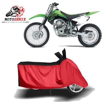 MOTOGENIX Two Wheeler Cover for Kawasaki(KLX 140, Red, Black)