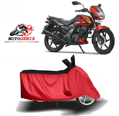 MOTOGENIX Two Wheeler Cover for TVS(Flame 125, Red, Black)