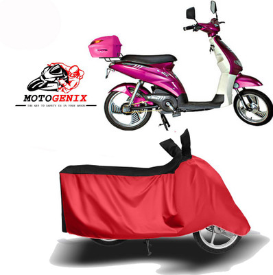 MOTOGENIX Two Wheeler Cover for Avon(E Lite, Red, Black)