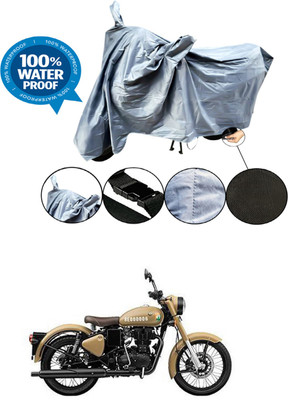 RONISH Waterproof Two Wheeler Cover for Royal Enfield(Classic 350 Signals, Grey)