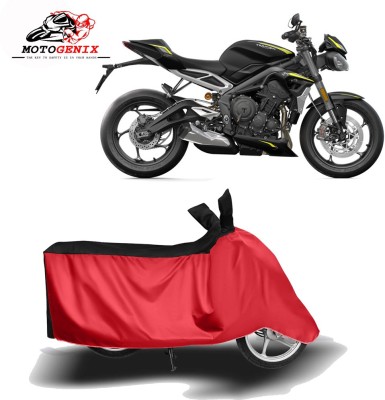 MOTOGENIX Two Wheeler Cover for Triumph(Street Triple RS, Red, Black)