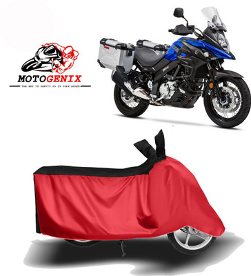 MOTOGENIX Two Wheeler Cover for Suzuki(V Strom 650, Red, Black)