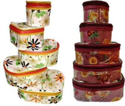 TAI collections KUMKUM 5 KIT FLOWER MAROON 5 KIT COMBO VANITY BOX Vanity Box(CREAM&MAROON)