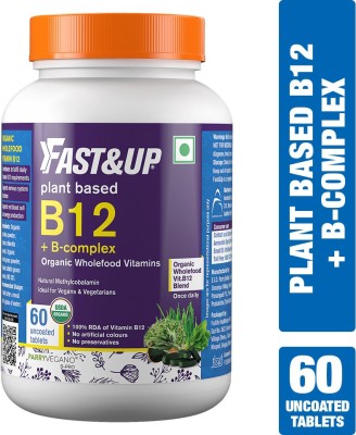 Fast&Up B-12 + B-Complex – Vegan B-12 + B-Complex, Natural, 100% RDA for Vitamin B-12(60 Tablets)