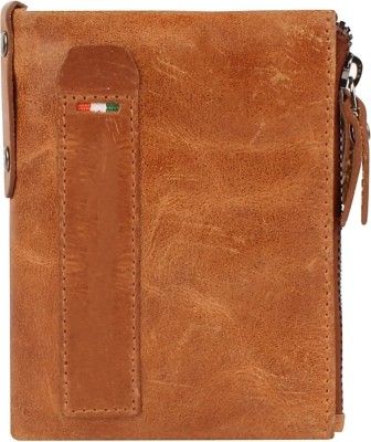 Leder Street Men Trendy, Casual, Travel Tan Genuine Leather Wallet(8 Card Slots)