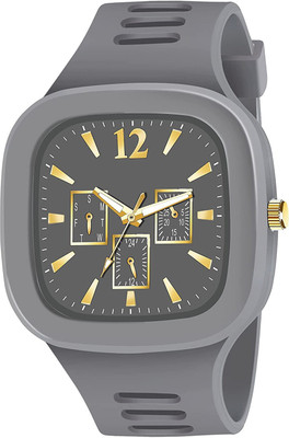 KBL MILAR GREY Grey Square Dial Analogue Silicon Strap Stylist Designer Watch - For Men's & Boy's (Pack of 1) Analog Watch  - For Boys
