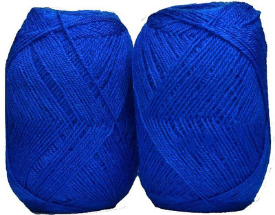 JEFFY Oswal Chirag Royal Blue (400 gm) Wool Ball Hand Knitting Wool/Art Craft Soft Fingering Crochet Hook Yarn, Needle Knitting Yarn Thread Shade no-16
