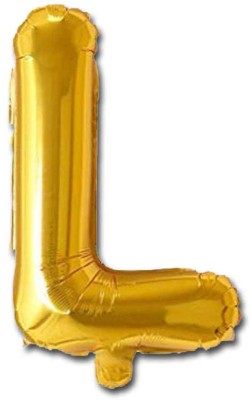 Shopperskart Solid L Letters-Alphabets Shaped Helium-Air-Gas-Foil Golden Letter Balloon(Gold, Pack of 1)