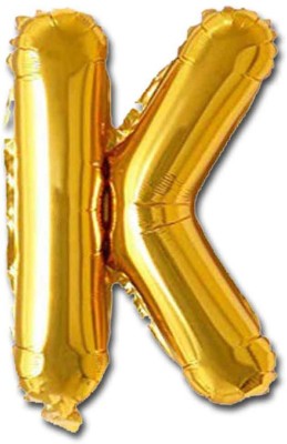 Shopperskart Solid K Letters-Alphabets Shaped Helium-Air-Gas-Foil Golden Letter Balloon(Gold, Pack of 1)