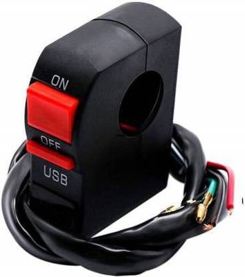X-speed LED and On/Off Switch with USB Charging Port Applicable for Motorcycle Bike Scooter Auto 2 A Bike Mobile Charger