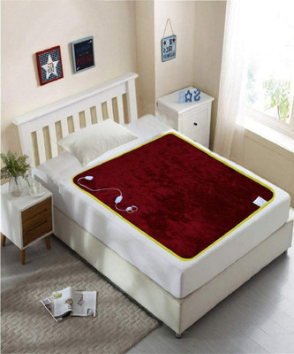 Bhaven Creations Solid Single Electric Blanket for  Heavy Winter(Polyester, Maroon)