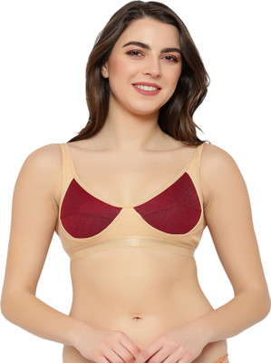 Chirography Women Full Coverage Non Padded Bra(Maroon, Beige)