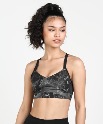 REEBOK TS LUX STRAPPY BRA -STORM Women Sports Bra(Black)