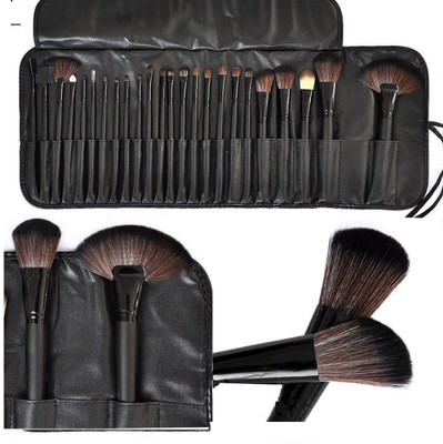 S.F.R Makeup Brush Set with PU Leather Case (blk)(Pack of 24)
