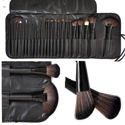 S.F.R Makeup Brush Set with PU Leather Case (blk)(Pack of 24)