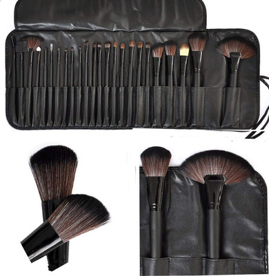 S.F.R Makeup Brush Set with PU Leather Case (blk)(Pack of 24)