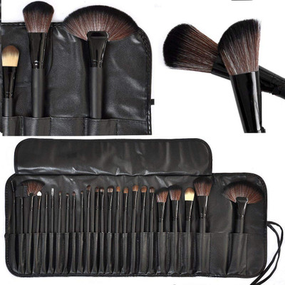 S.F.R Makeup Brush Set with PU Leather Case (blk)(Pack of 24)