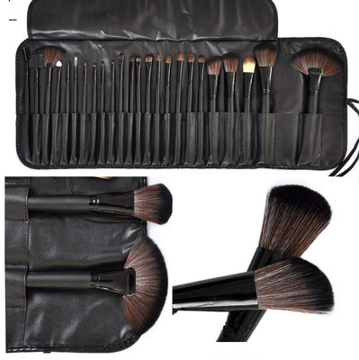 S.F.R Makeup Brush Set with PU Leather Case (blk)(Pack of 24)