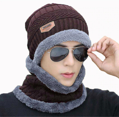 ARYANSHI Woven Beanie Cap(Pack of 2)