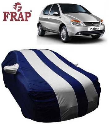 Frap Car Cover For Tata Indica (With Mirror Pockets)(White, Blue)
