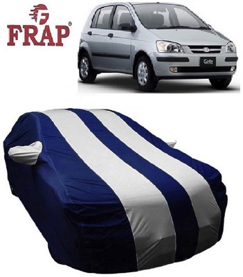 Frap Car Cover For Hyundai Getz (With Mirror Pockets)(White, Blue)