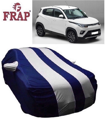 Frap Car Cover For Mahindra KUV100 (With Mirror Pockets)(White, Blue)