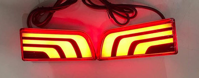 CARMART Imported Car Reflector Led Brake Light for Rear Bumper DRL for Mahindra Scorpio Set of 2 Car Reflector Light(Red)