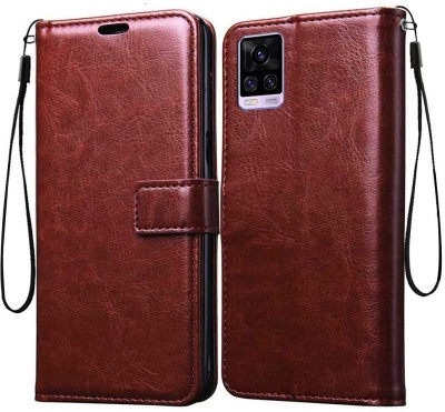 MobileMantra Flip Cover for Vivo Y73 5G 2021 Version(Brown, Magnetic Case, Pack of: 1)