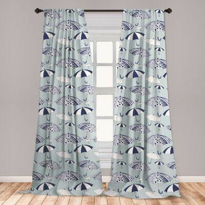 RD 274 cm (9 ft) Long Door Polyester Room Darkening Curtain (Pack Of 2)(Blue, Floral)
