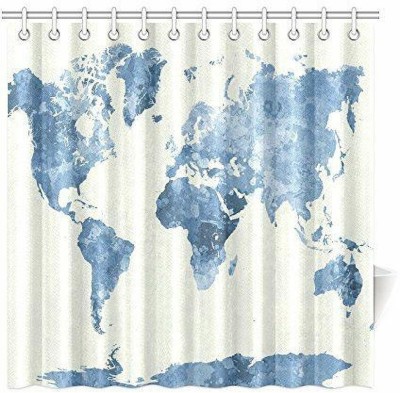 Tample Fab 214 cm (7 ft) Polyester Room Darkening Door Curtain (Pack Of 2)(Floral, Blue)