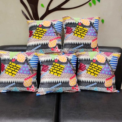 Rudsdecor Printed Cushions Cover(Pack of 5, 40 cm*40 cm, Multicolor)