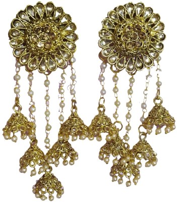 SACHIVA FASHION Sachiva Fashion Peach Coloured Traditional Jhumki Earring Alloy Jhumki Earring