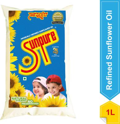 Sunpure Sunflower Oil Pouch  (1 L)